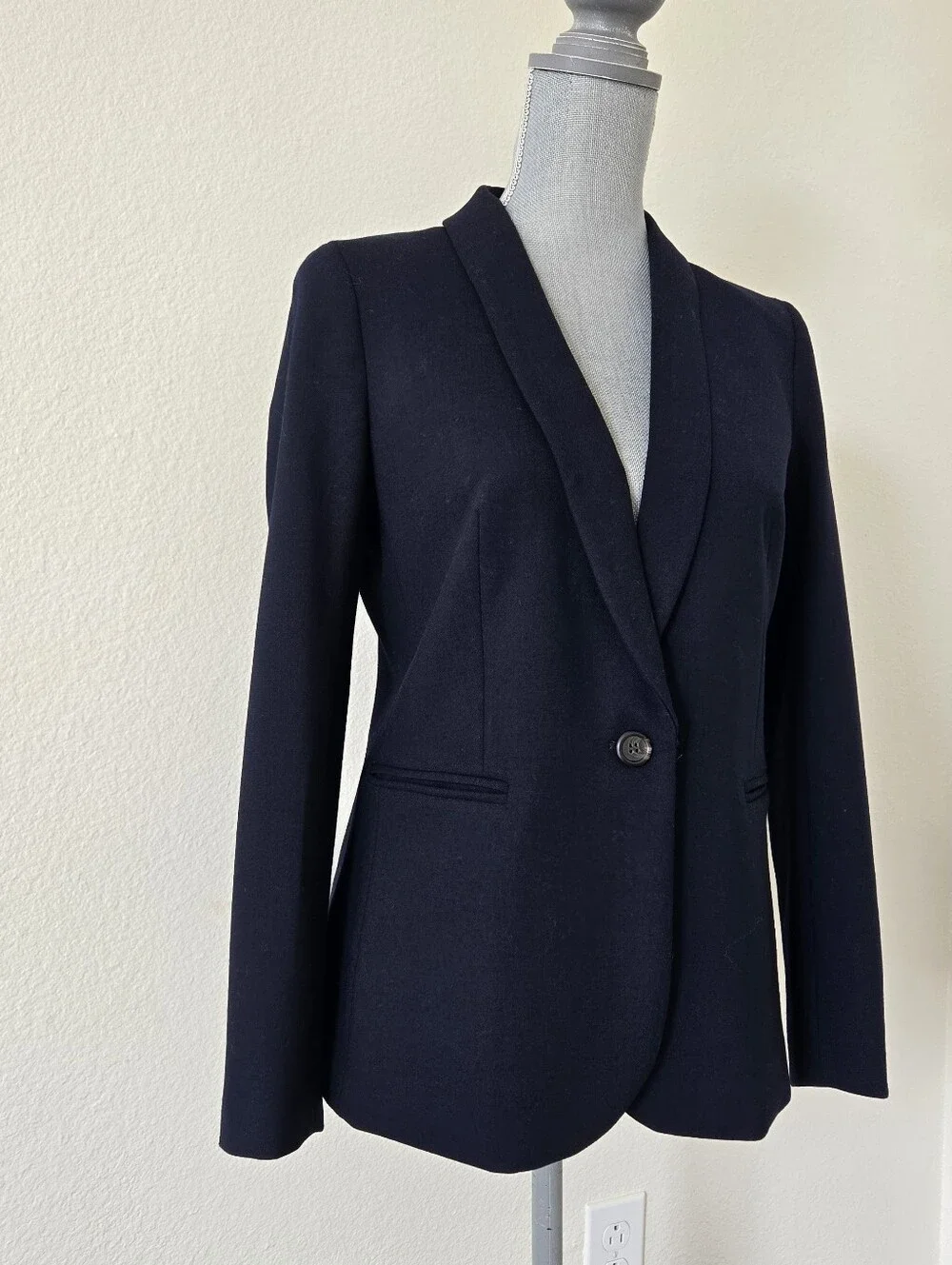 J. Crew Womens Wool Blend Parke Blazer Navy Blue Size 6 Pteppy Academia  G7726